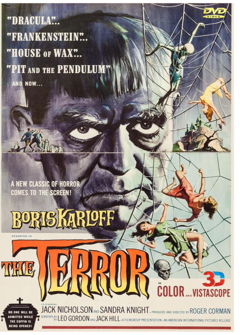 THE TERROR   1963 2-DVD set WIDESCREEN 3D Horror Boris Karloff  Jack Nicholson