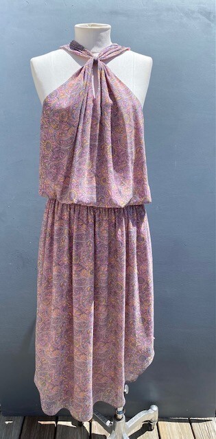 RAMY BROOK KENT HALTER NECK PAISLEY PRINT DRESS SIZE LARGE-$485