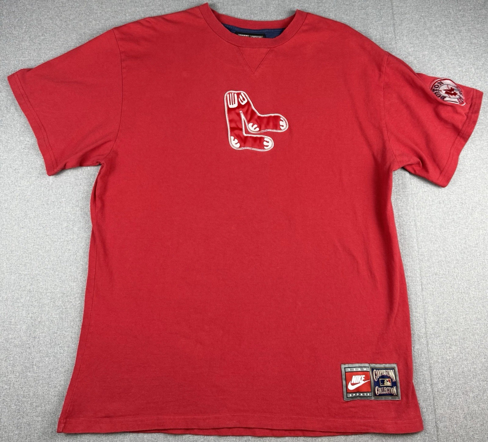Vintage Nike Boston Red Sox Cooperstown Collection Mens T-Shirt Red Large