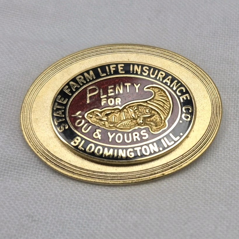 Vtg Pin State Farm Life Insurance Bloomington, IL Thanksgiving Gold