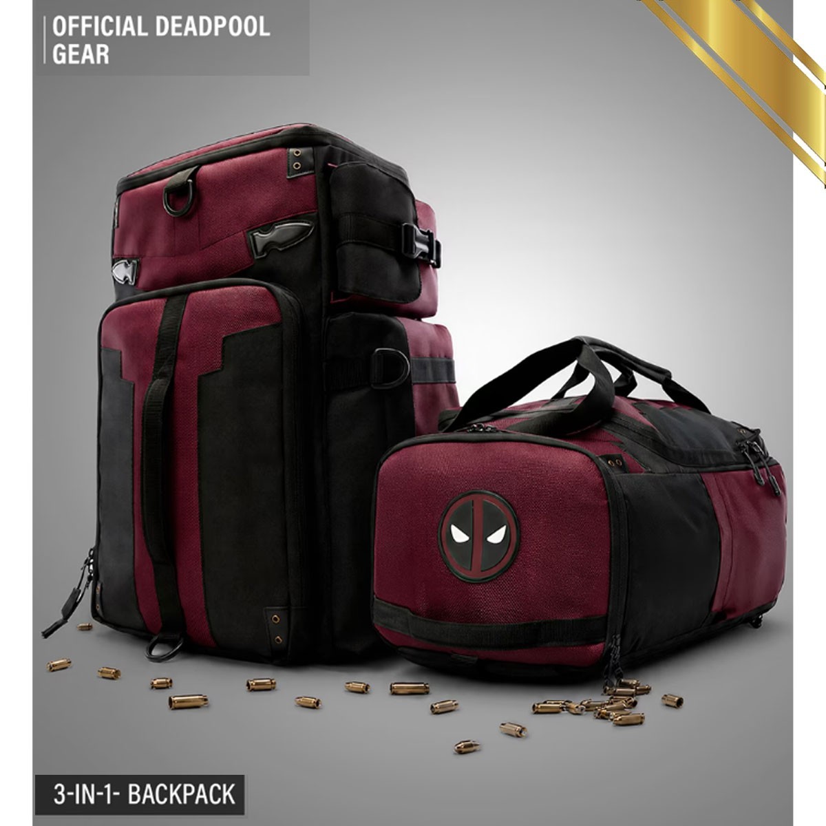 Marvel Deadpool 3-In-1 Backpack Utility Gear / Laptop Bag / Gym Bag - Official ®