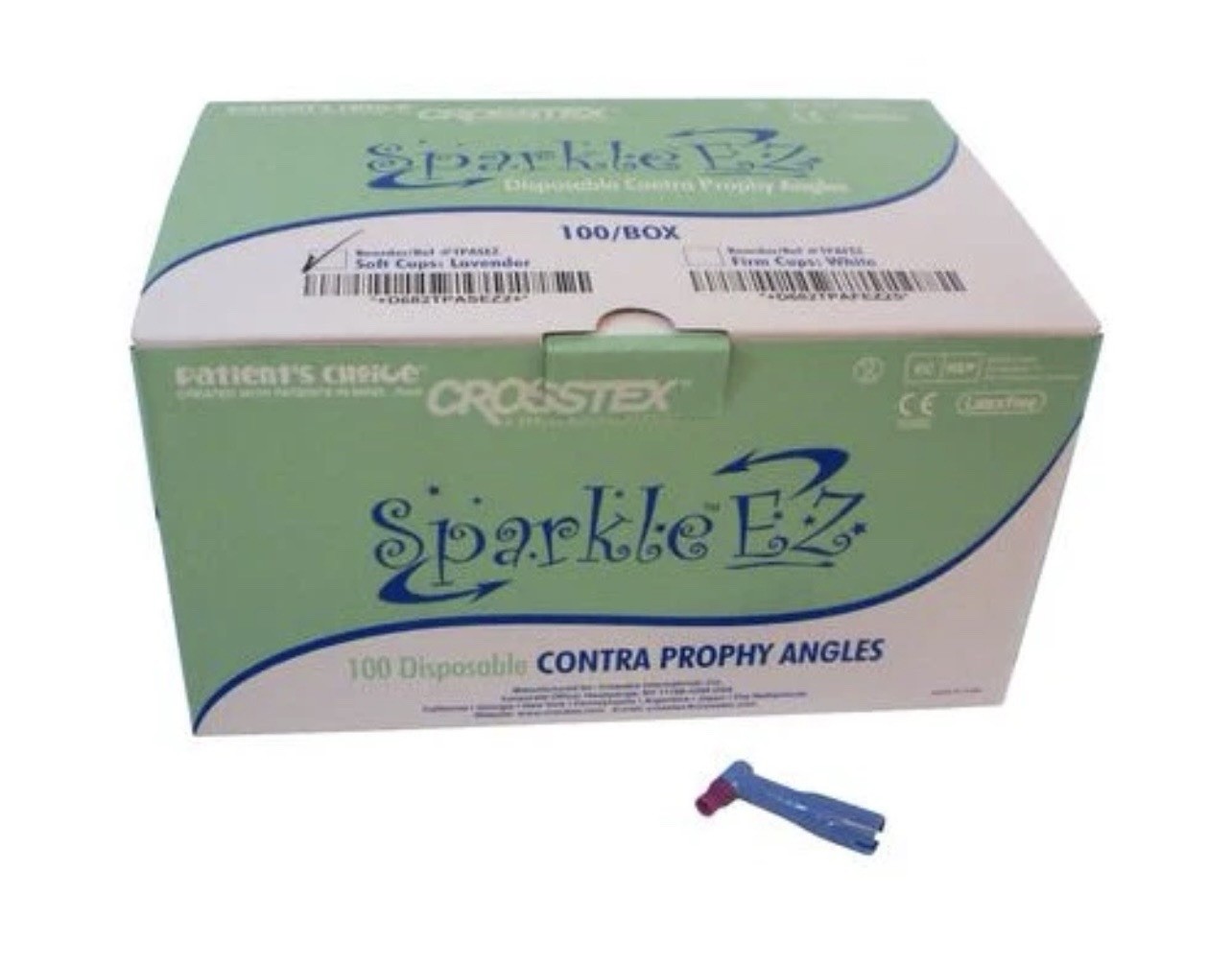 Crosstex TPASEZ Sparkle EZ Disposable Contra Prophy Angles Soft Cup 100/Pk
