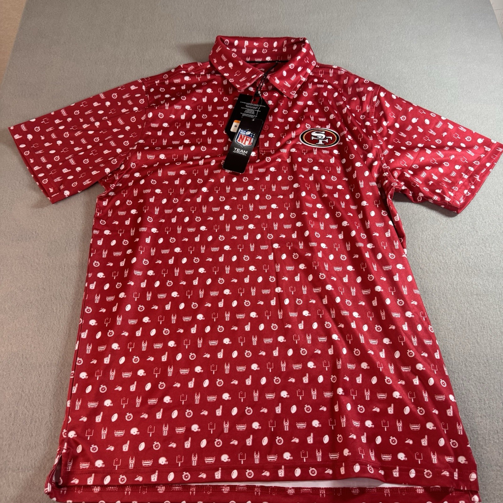 NWT Antigua San Francisco 49ers Niners NFL Football Red Polo Golf Men’s Medium