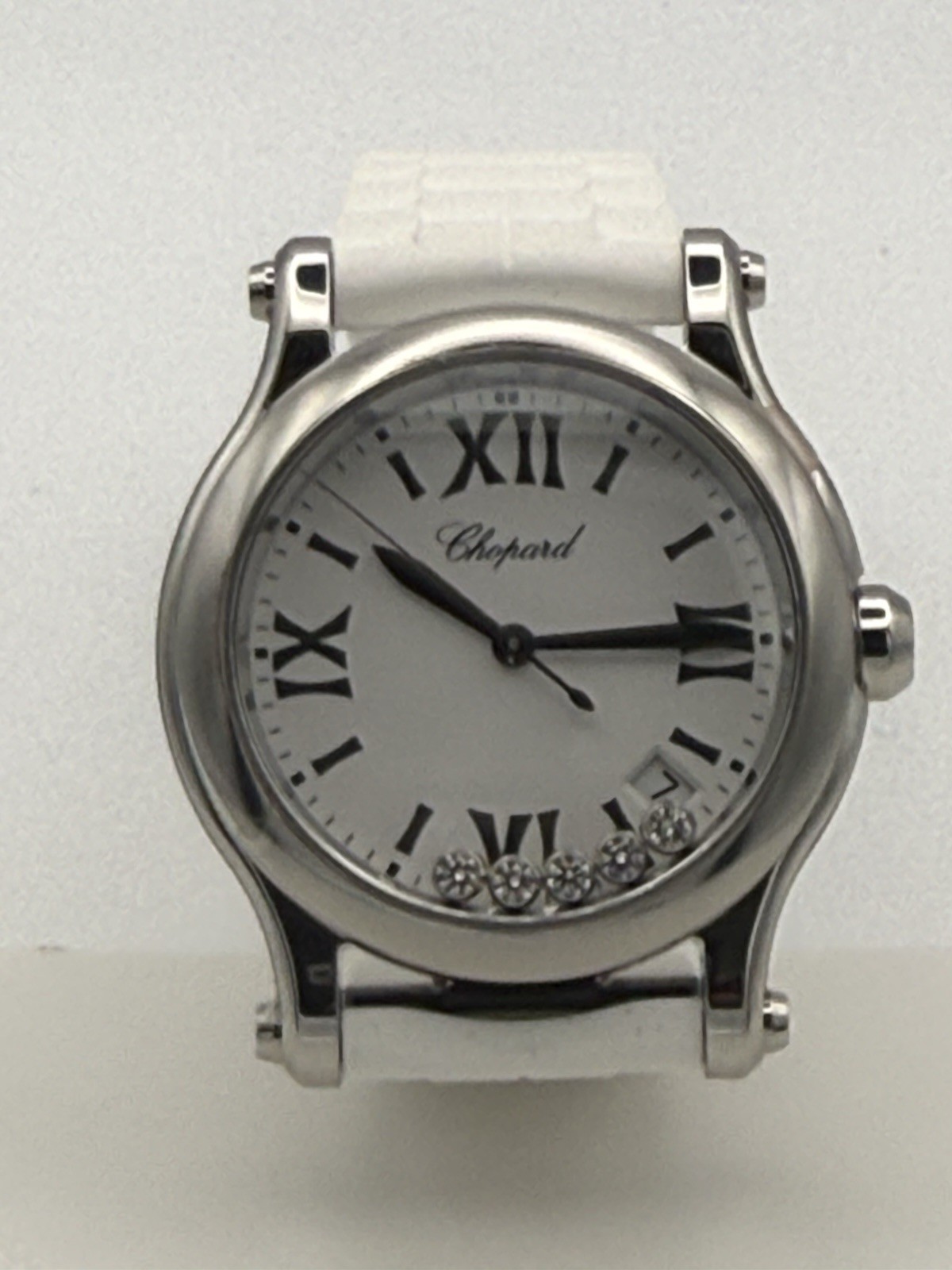 Chopard Happy Sport 36mm.  White and Black Rubber Straps 8582