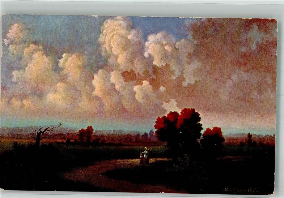 38133572 - Signed Santhó, Miklós Lonely Farmers in Wide Country Below