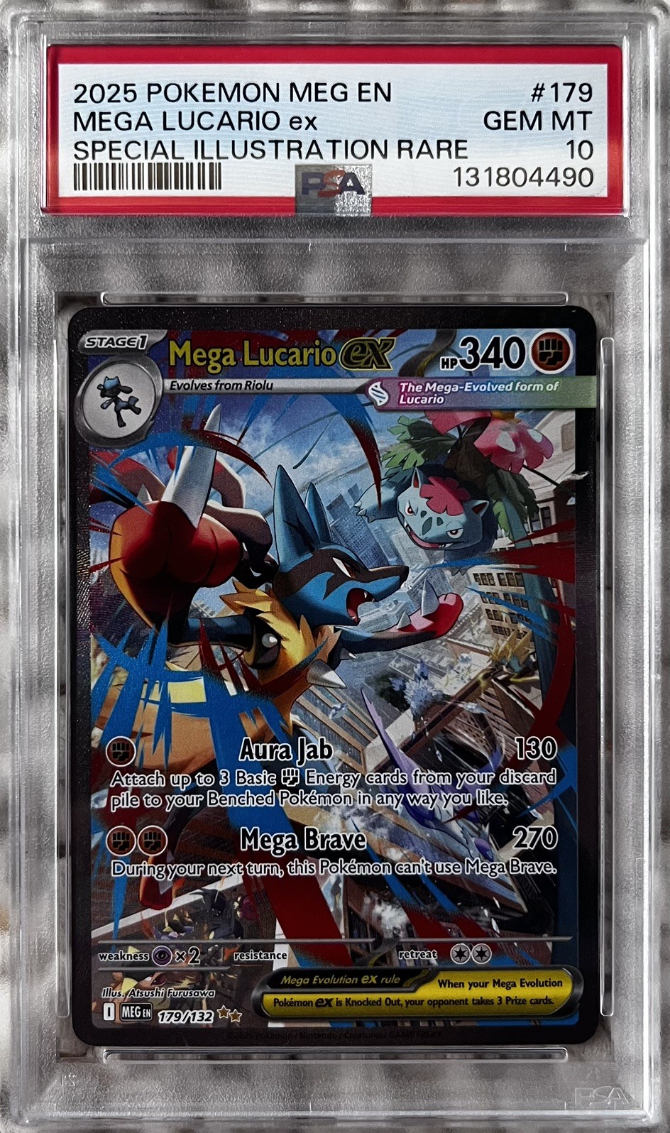 2025 POKEMON MEG EN-MEGA EVOLUTION #179 MEGA LUCARIO EX PSA 10