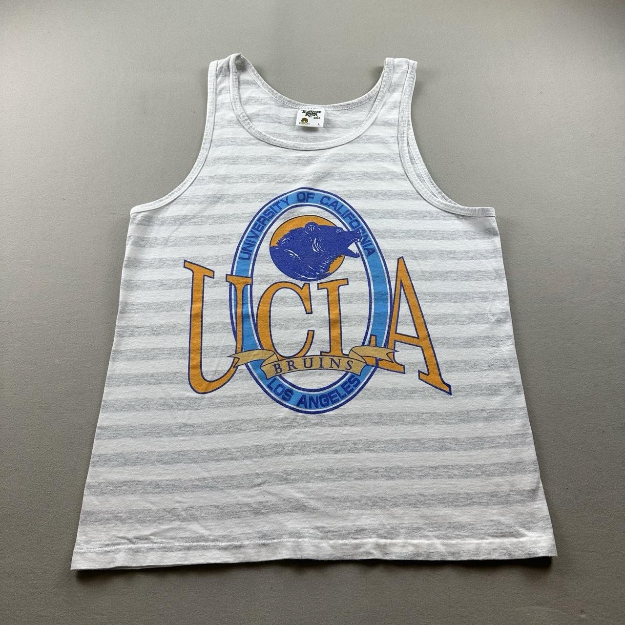 Vintage UCLA Bruins Tank Top Shirt Mens Large Gray Striped University USA 90s Vintage UCLA Bruins Tank Top Shirt Mens Large Gray Striped University USA 90s