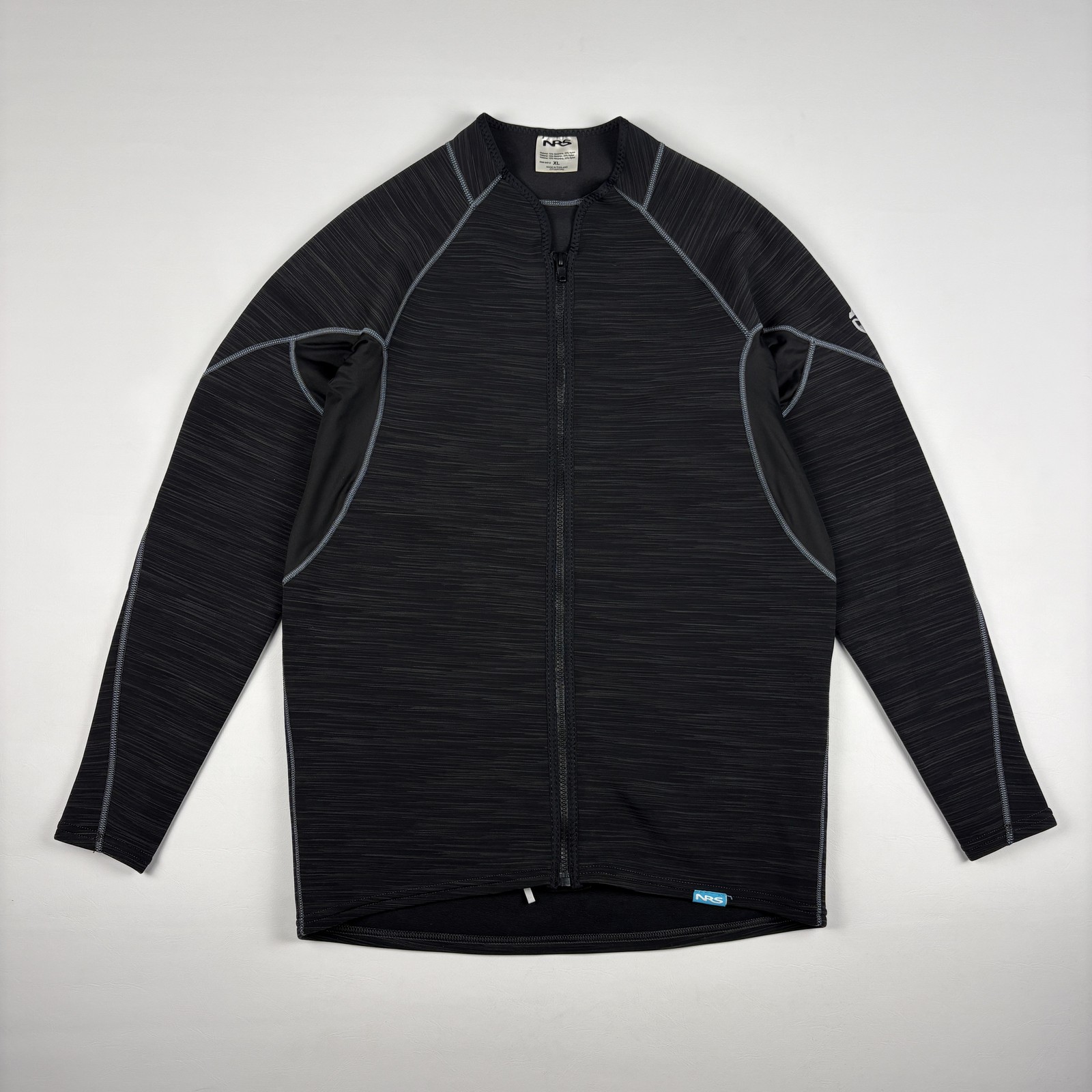 NRS HydroSkin 0.5mm Neoprene Jacket Mens XL Full Zip Paddling Wetsuit Top Black