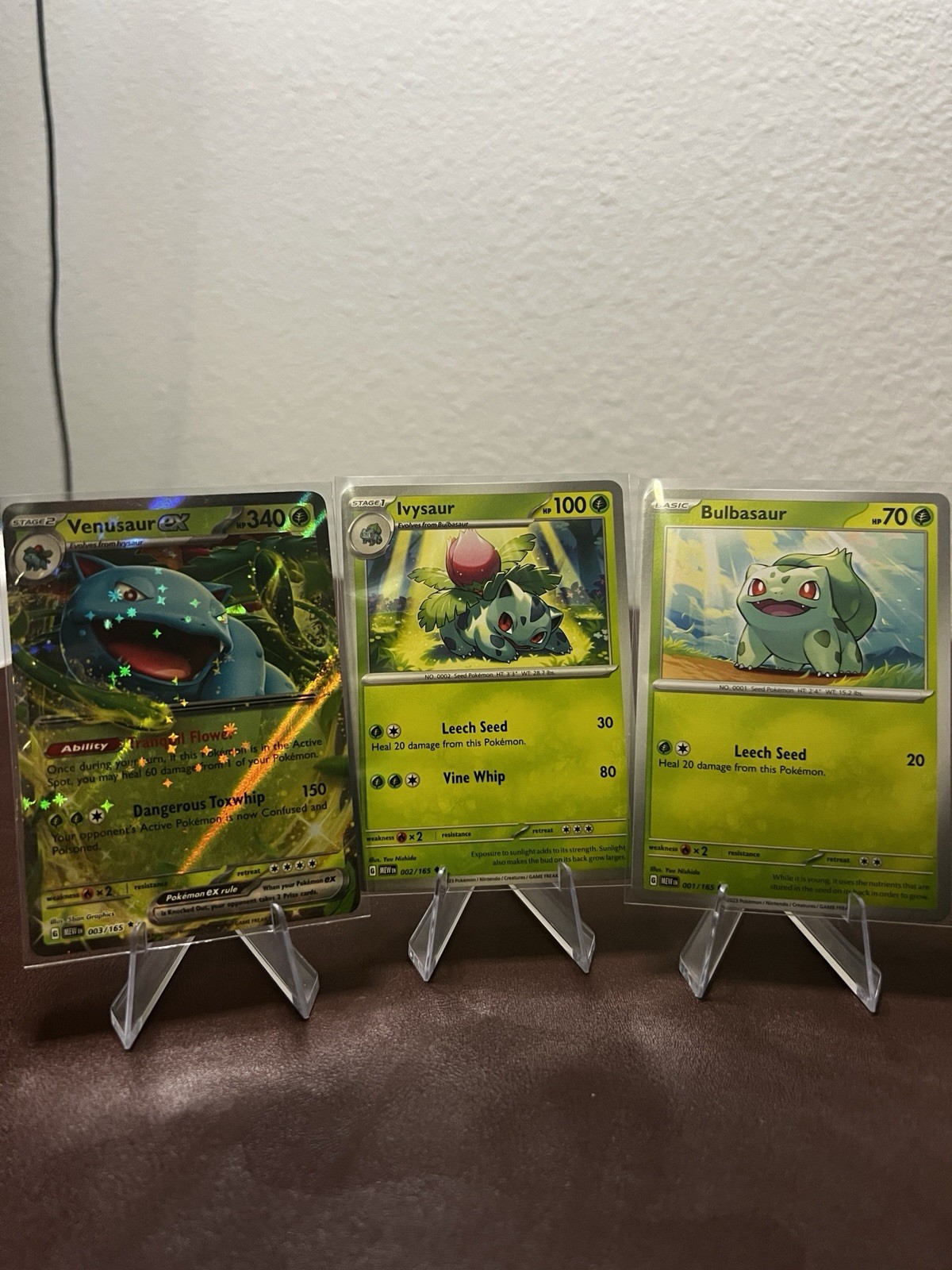 Venusaur, Ivysaur & Bulbasaur Pokémon TCG 151 Set Of 3