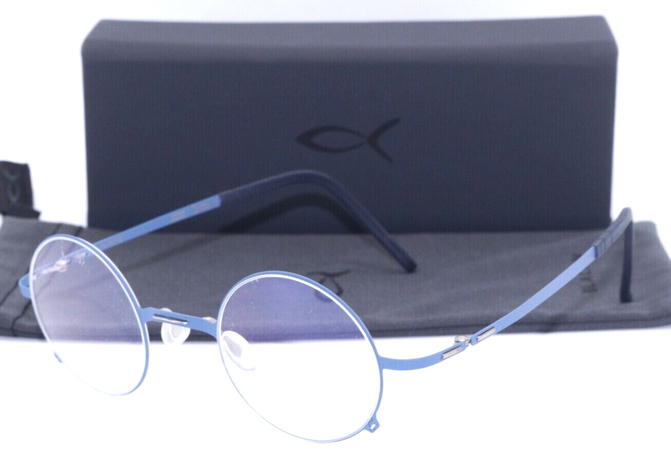 NEW BLACKFIN BF 732 EAGLE COL.551 ROUND BLUE TITANIUM AUTHENTIC EYEGLASSES 40-23