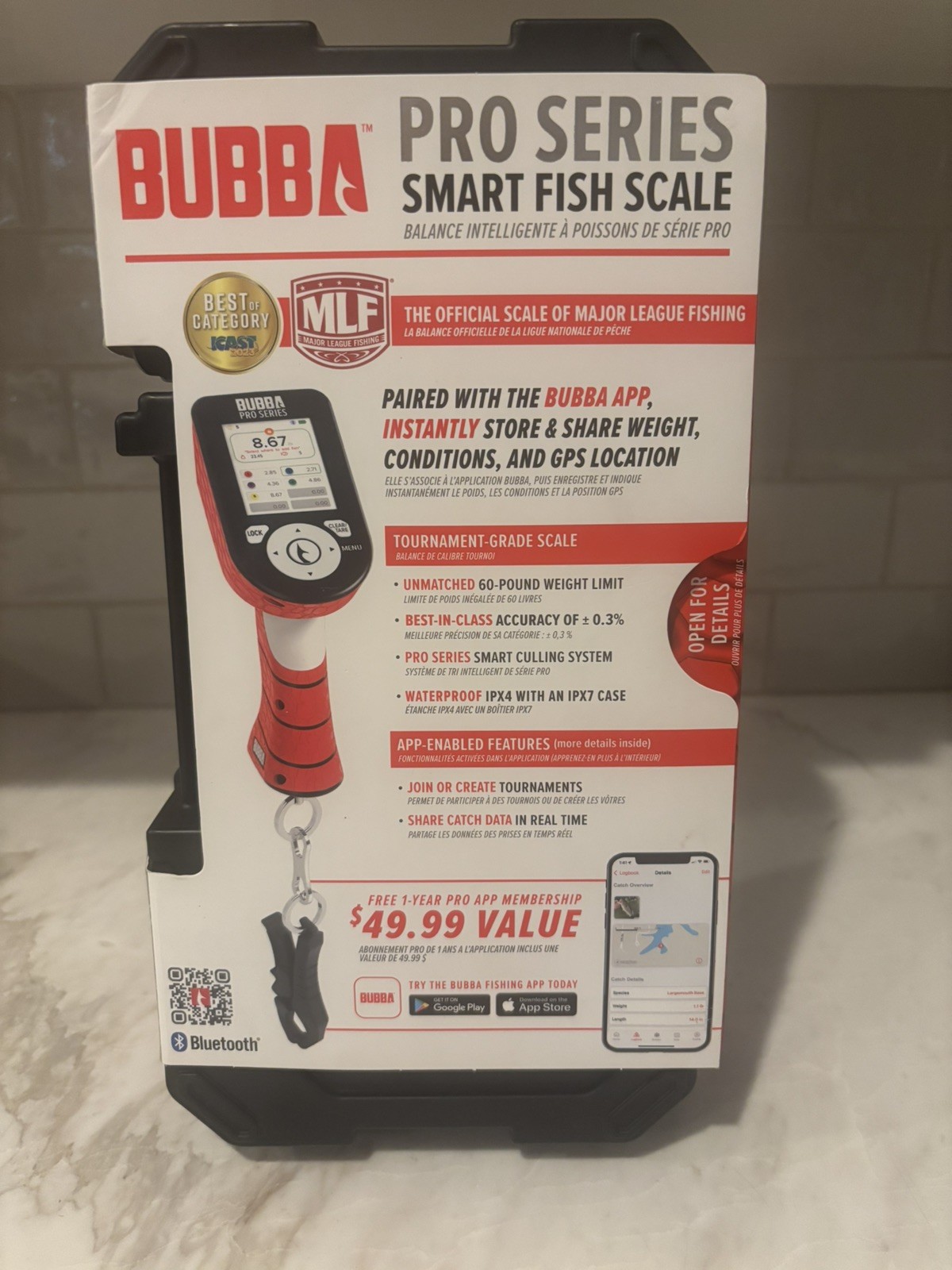 Bubba Blade Pro Series 60lb Smart Fish Scale - Red/Black (1176076) BRAND NEW