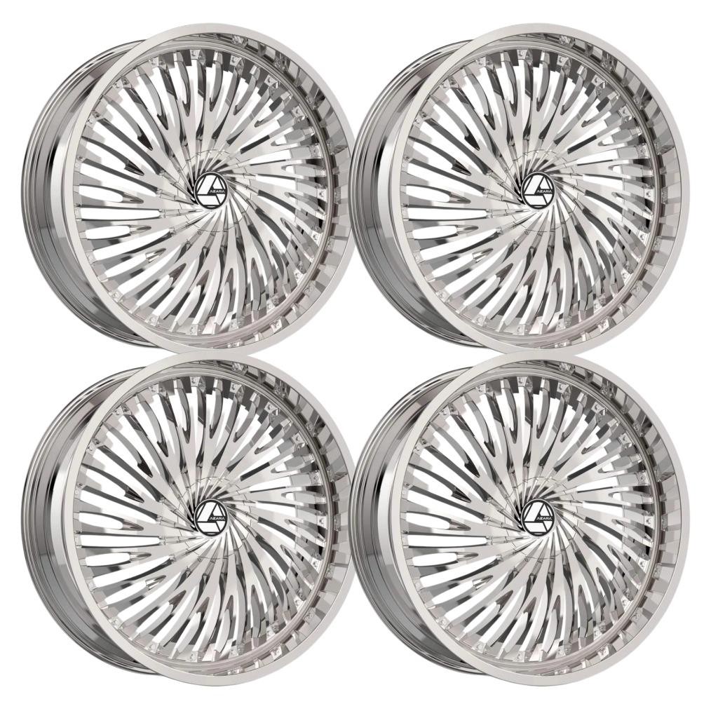 (Set-4) Azara AZA-526 18x8 5x114.3/5x120 35mm Nano Chrome wheels rims 18 Inch