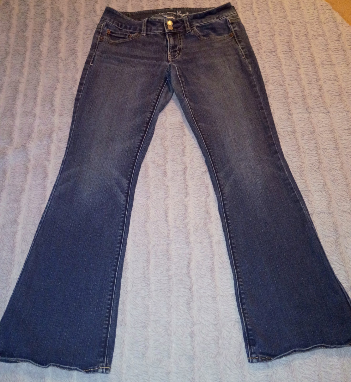American Eagle Womens Size 6 Dark Wash Blue Denim Bootcut Stretch Mid Rise American Eagle Womens Size 6 Dark Wash Blue Denim Bootcut Stretch Mid Rise