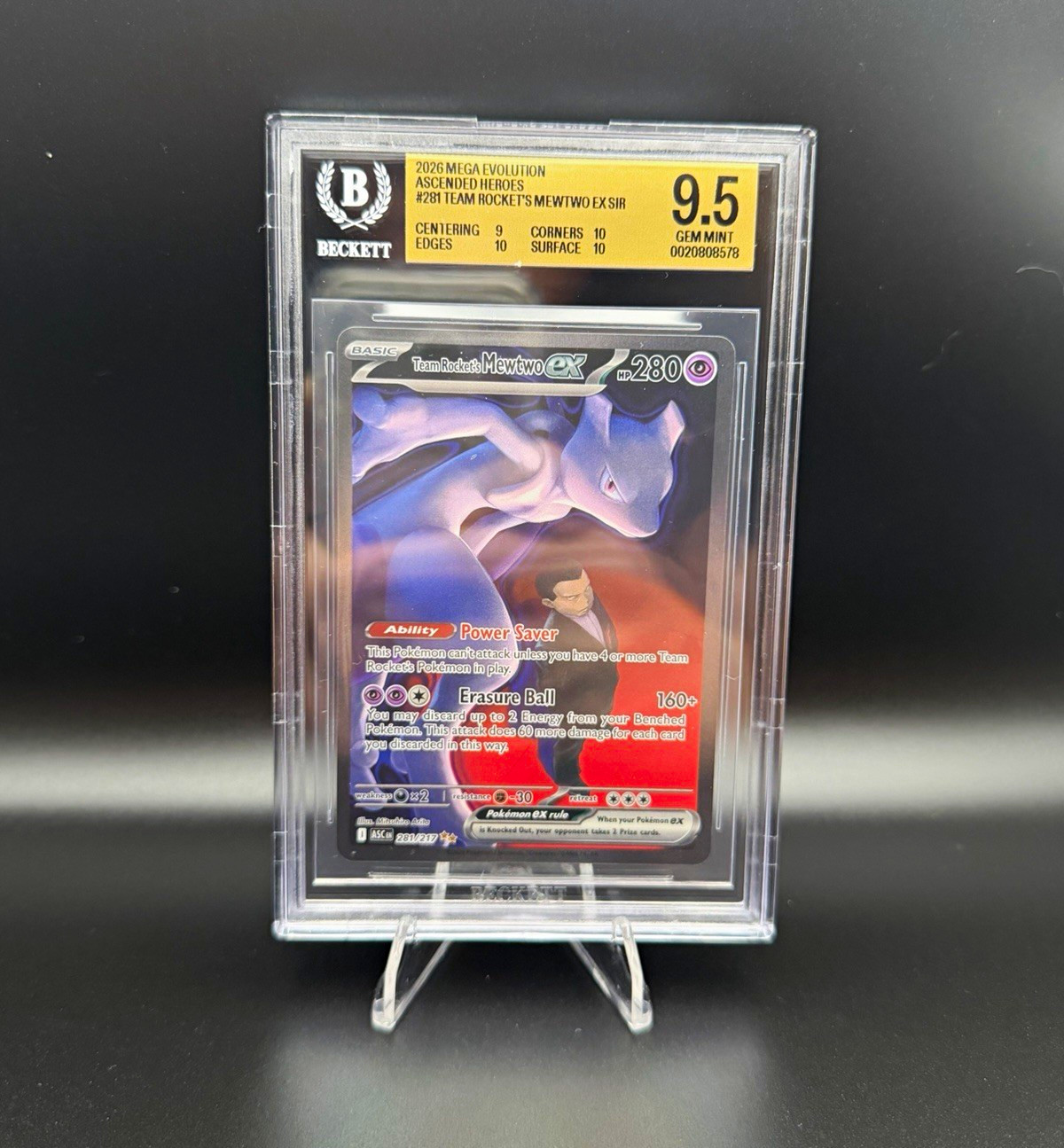 Pokemon TCG Team Rocket\'s Mewtwo ex SIR Holo ENG 231/182 Pokemon TCG Team Rocket\'s Mewtwo ex SIR Holo ENG 231/182