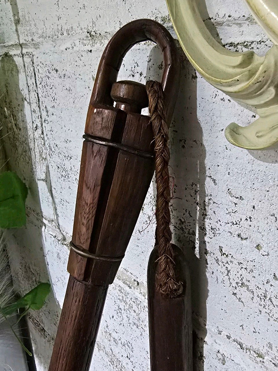 19th Century Native American Wooden Farmers  Flail,  Threshing Grain Tool  