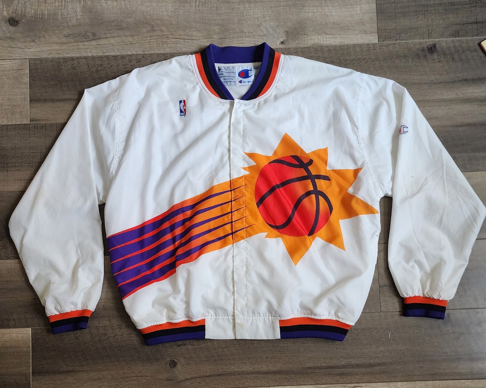 Vintage Phoenix Suns Warm Up Jacket XL 90s NBA Sunburst Barkley Rare