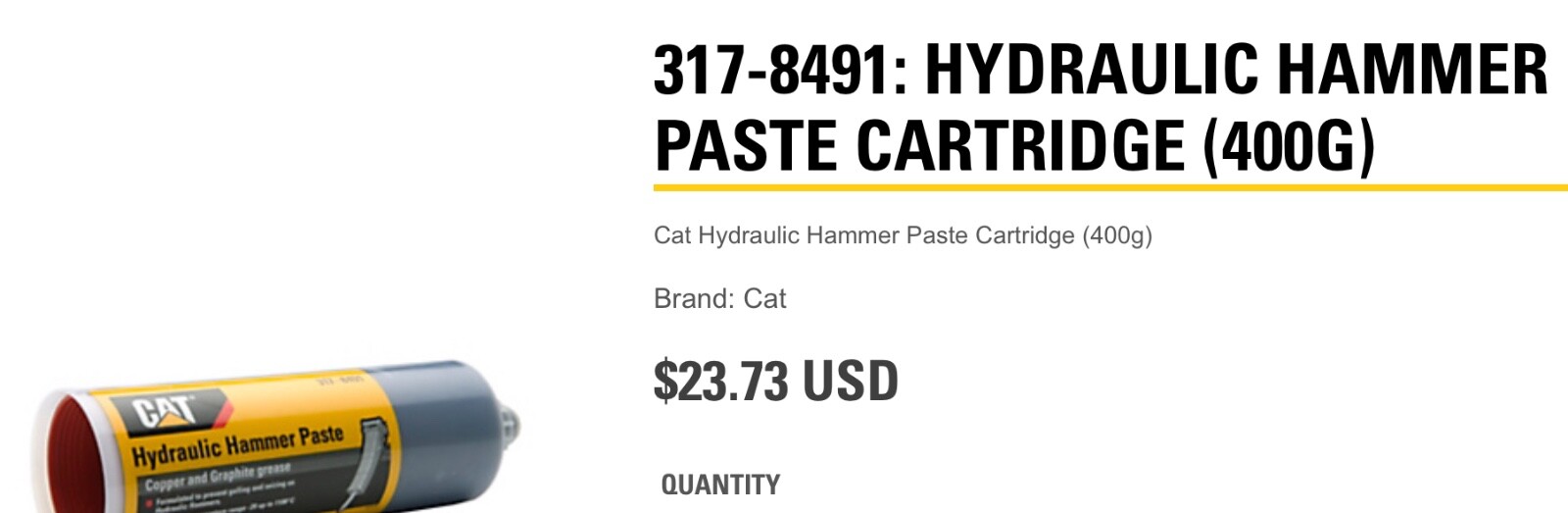 hydraulic hammer paste 317-8491 caterpillar new condition hydraulic hammer paste 317-8491 caterpillar new condition