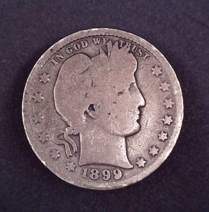 1899 Barber Liberty Head Quarter - United States 90% Silver Coin 1899 Barber Liberty Head Quarter - United States 90% Silver Coin