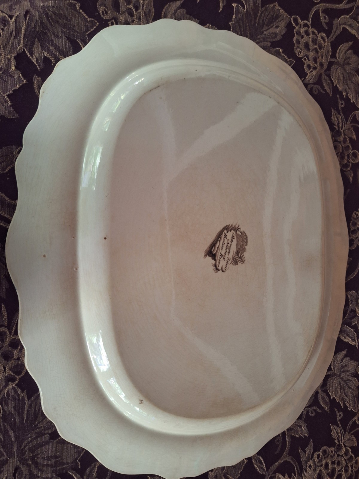 Rare Antique Picturesque Views Newbury Hudson Platter. 17.5\ Rare Antique Picturesque Views Newbury Hudson Platter. 17.5\