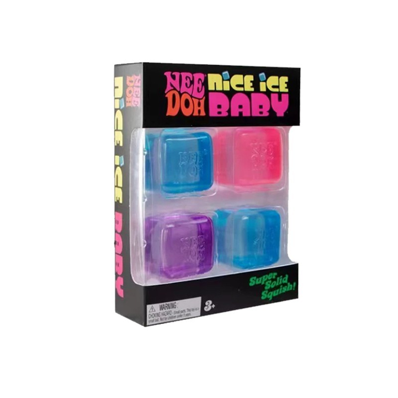 NeeDoh Nice Ice Baby 4-Pack Mini Cubes Authentic Squishy Fidget Stress Toy NeeDoh Nice Ice Baby 4-Pack Mini Cubes Authentic Squishy Fidget Stress Toy