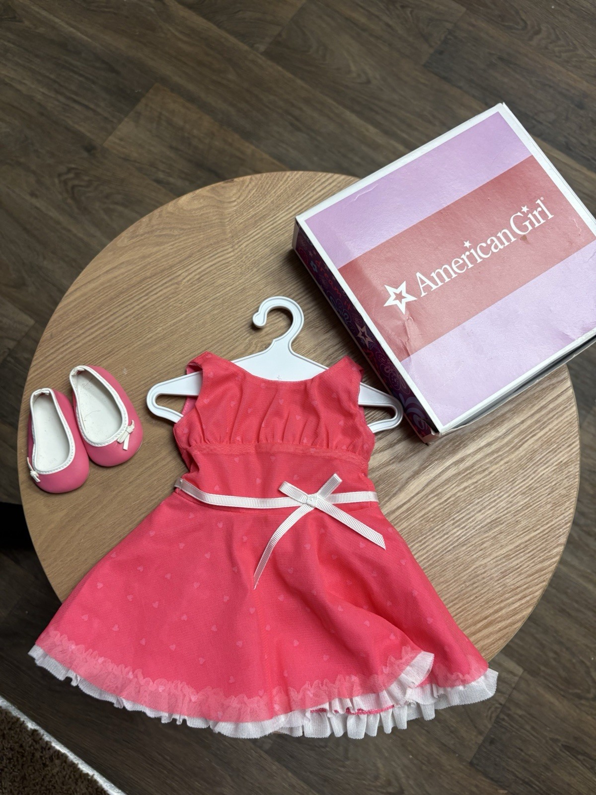 American girl heart dress outfit retired with original box. American girl heart dress outfit retired with original box.