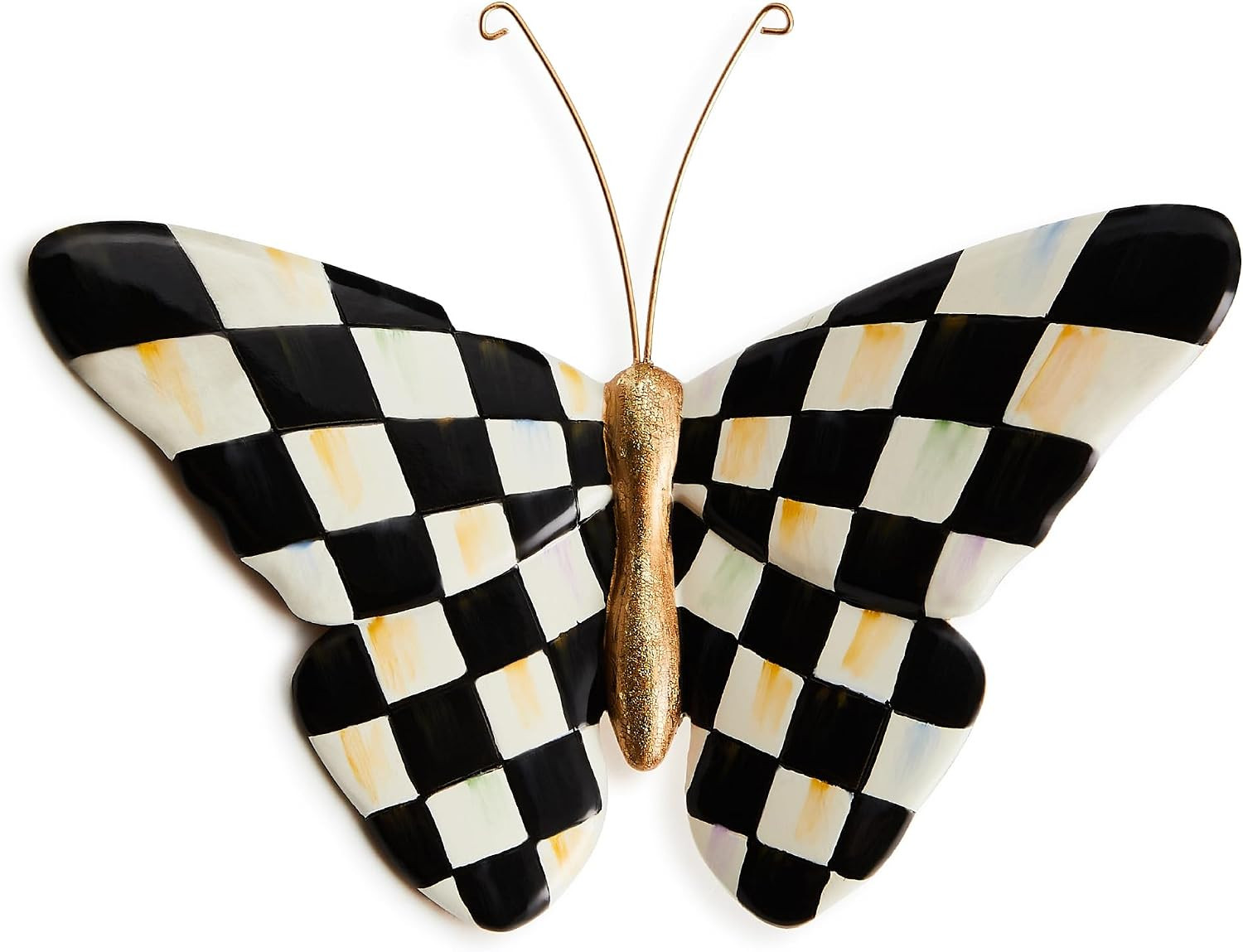 MACKENZIE-CHILDS Resin Pot Climber, Courtly Check Butterfly