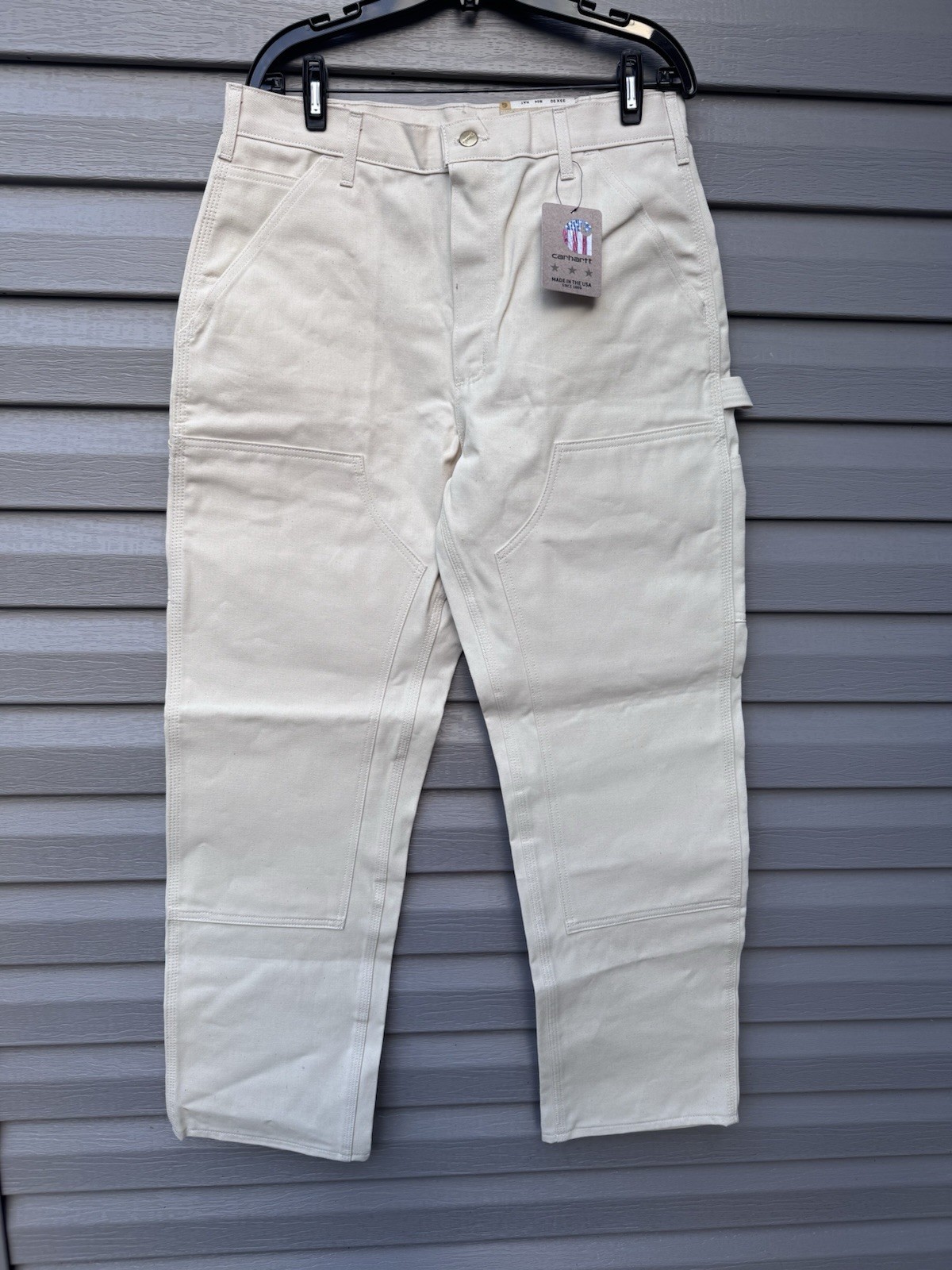 Carhartt DEADSTOCK DB04 NAT Double Knee Painter Carpenter Pants Fit 33x32 IRR