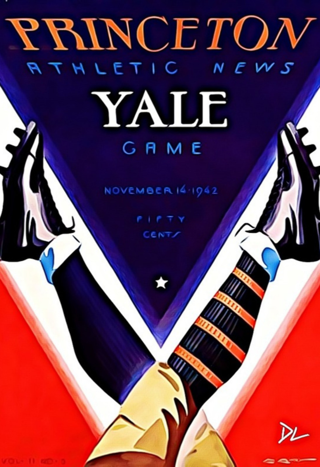 1942 Princeton vs Yale Program Original Pop Art Print - 13 x 19 Poster
