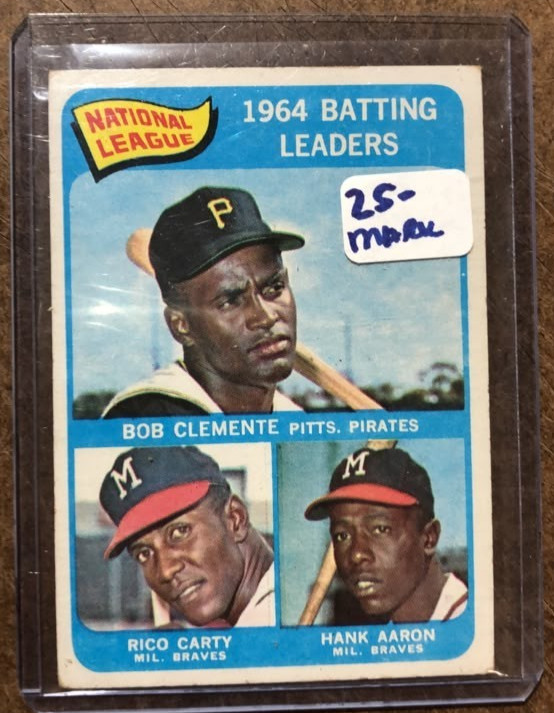 1965 Topps #2 League Leaders Roberto Clemente Hank Aaron Rico Carty HOF Baseball