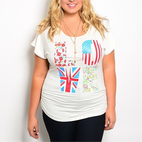 LIBIAN Plus Size (1X, 2X, 3X) Ivory \