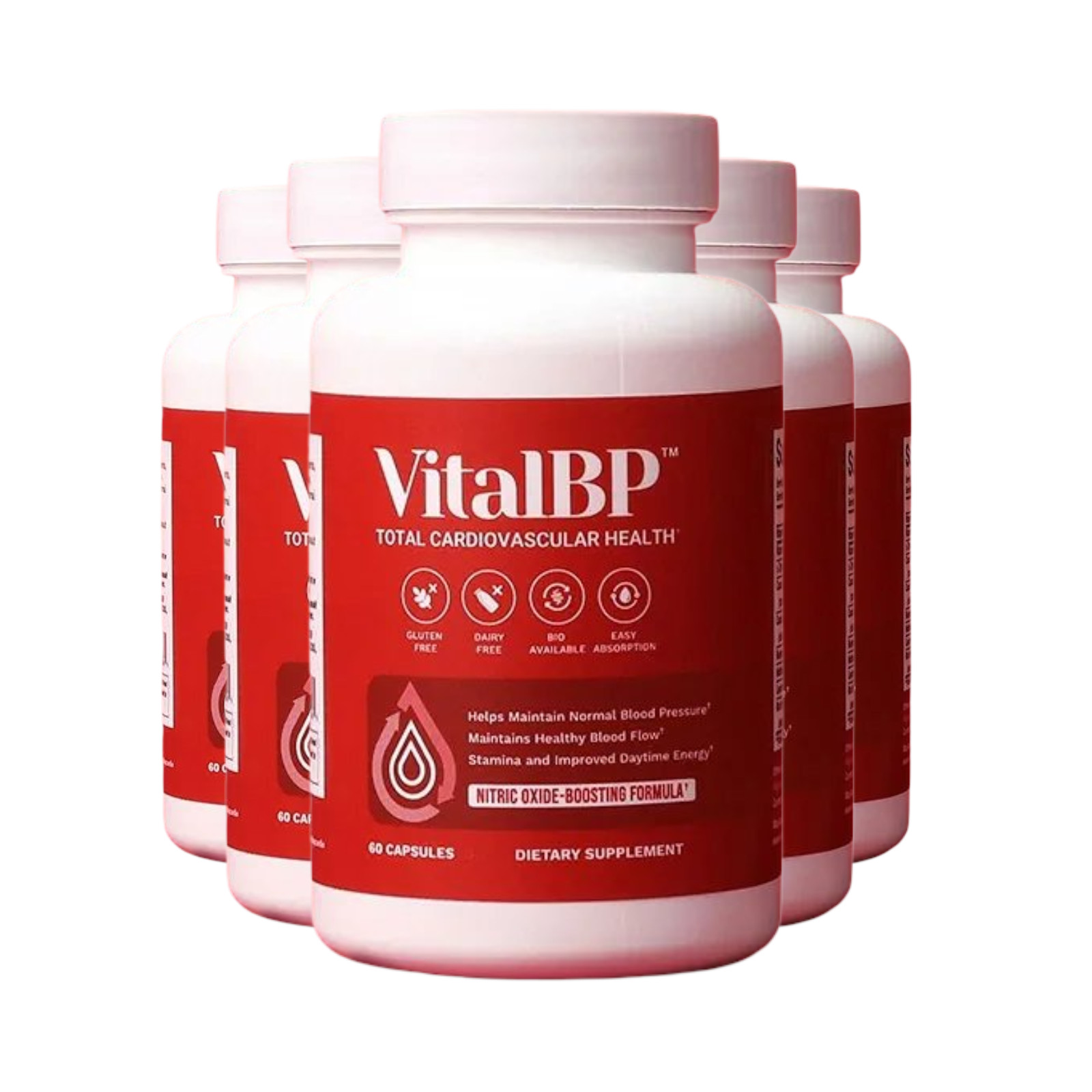 5-Pack Vital BP Capsules - VitalBP Total Cardiovascular Health Support -300 Caps