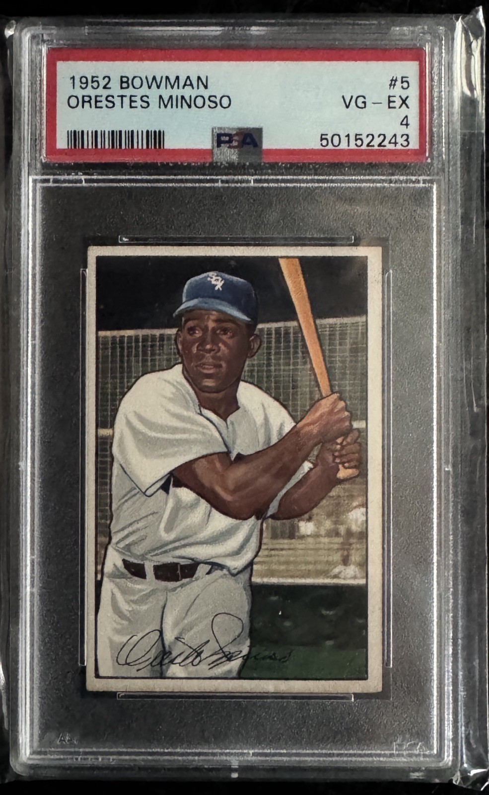 1952 Bowman #5 Orestes Minnie Minoso HOF Rookie Card - Chicago White Sox PSA 4 1952 Bowman #5 Orestes Minnie Minoso HOF Rookie Card - Chicago White Sox PSA 4