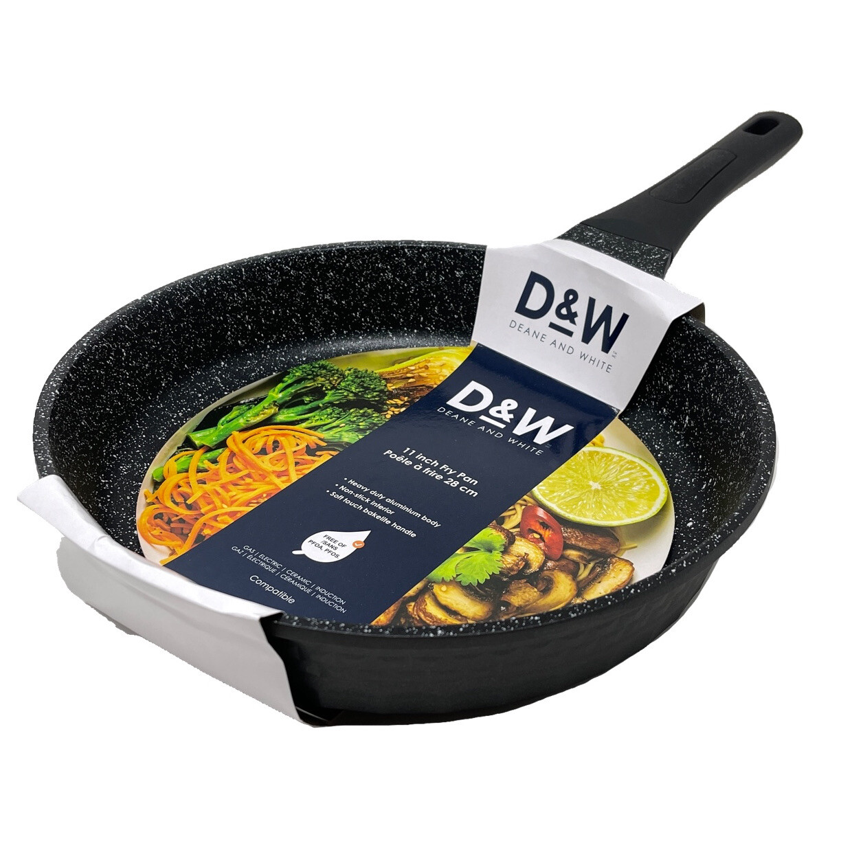 D&W Deane And White 11in Frying Pan Skillet Nonstick Interior Black