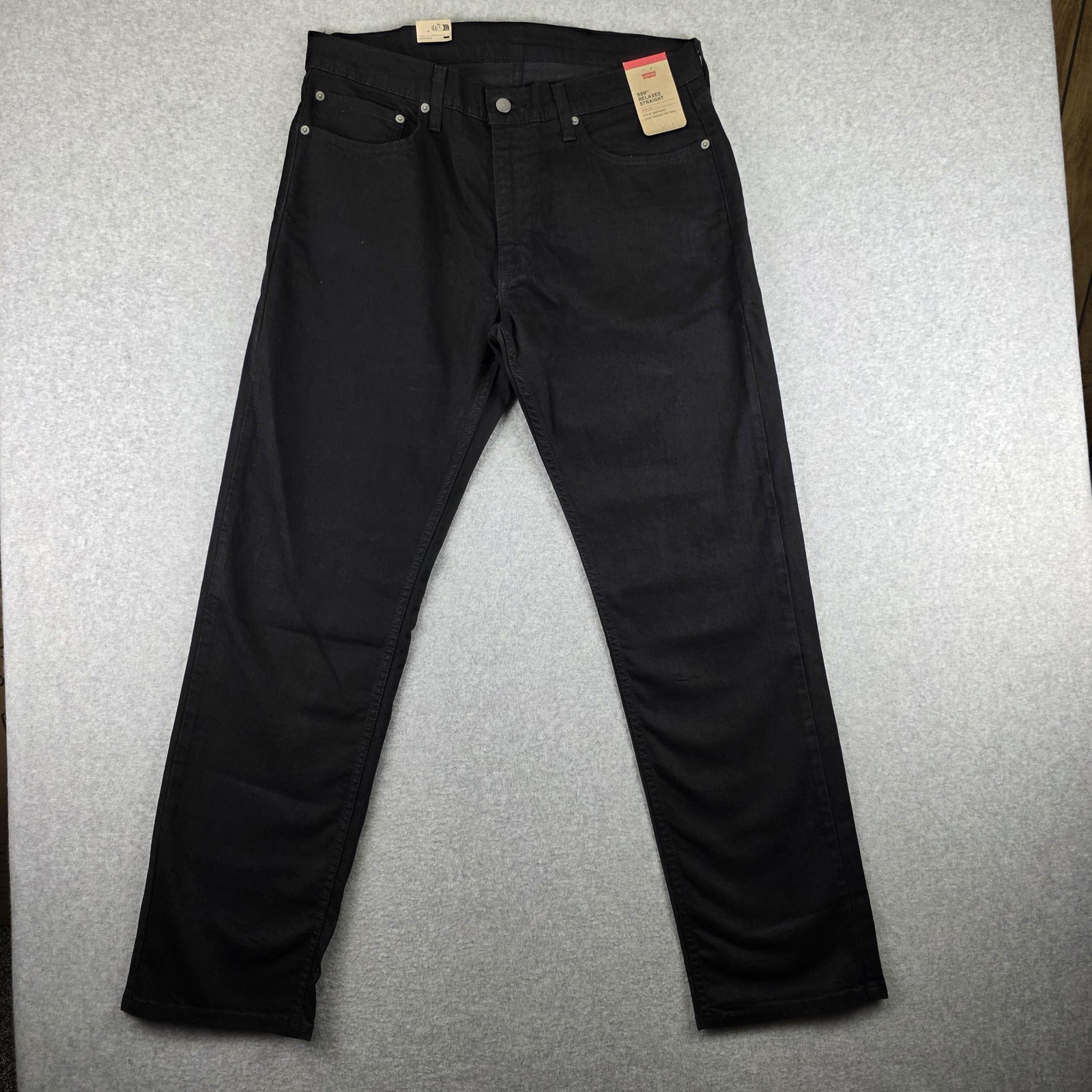 Levi\'s 559 Jeans Mens 36x34 Black Relaxed Straight Stretch Denim NWT