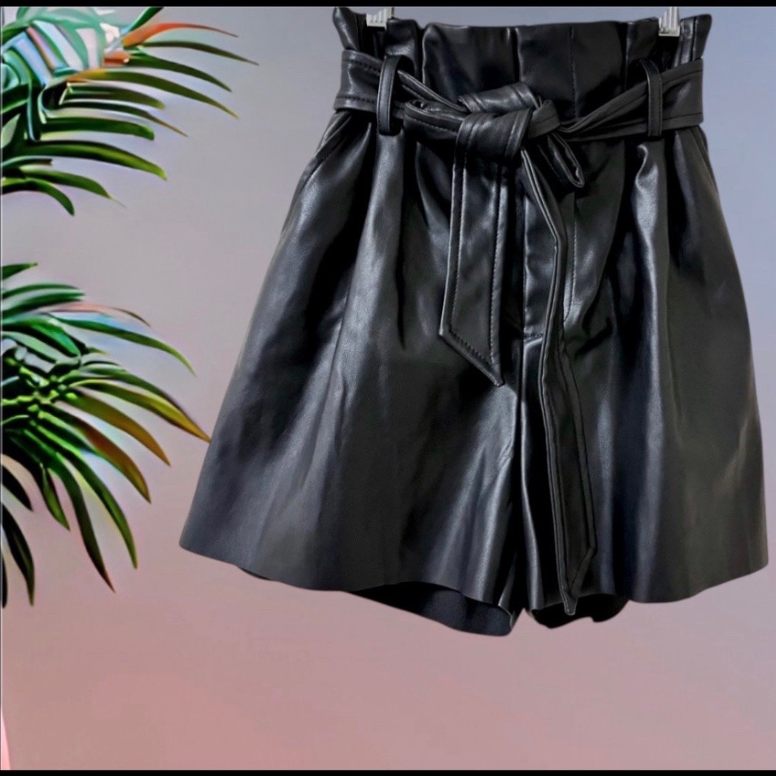 NWT Zenana Outfitters Night Out Black Faux Leather High Rise Shorts Size XS NWT Zenana Outfitters Night Out Black Faux Leather High Rise Shorts Size XS