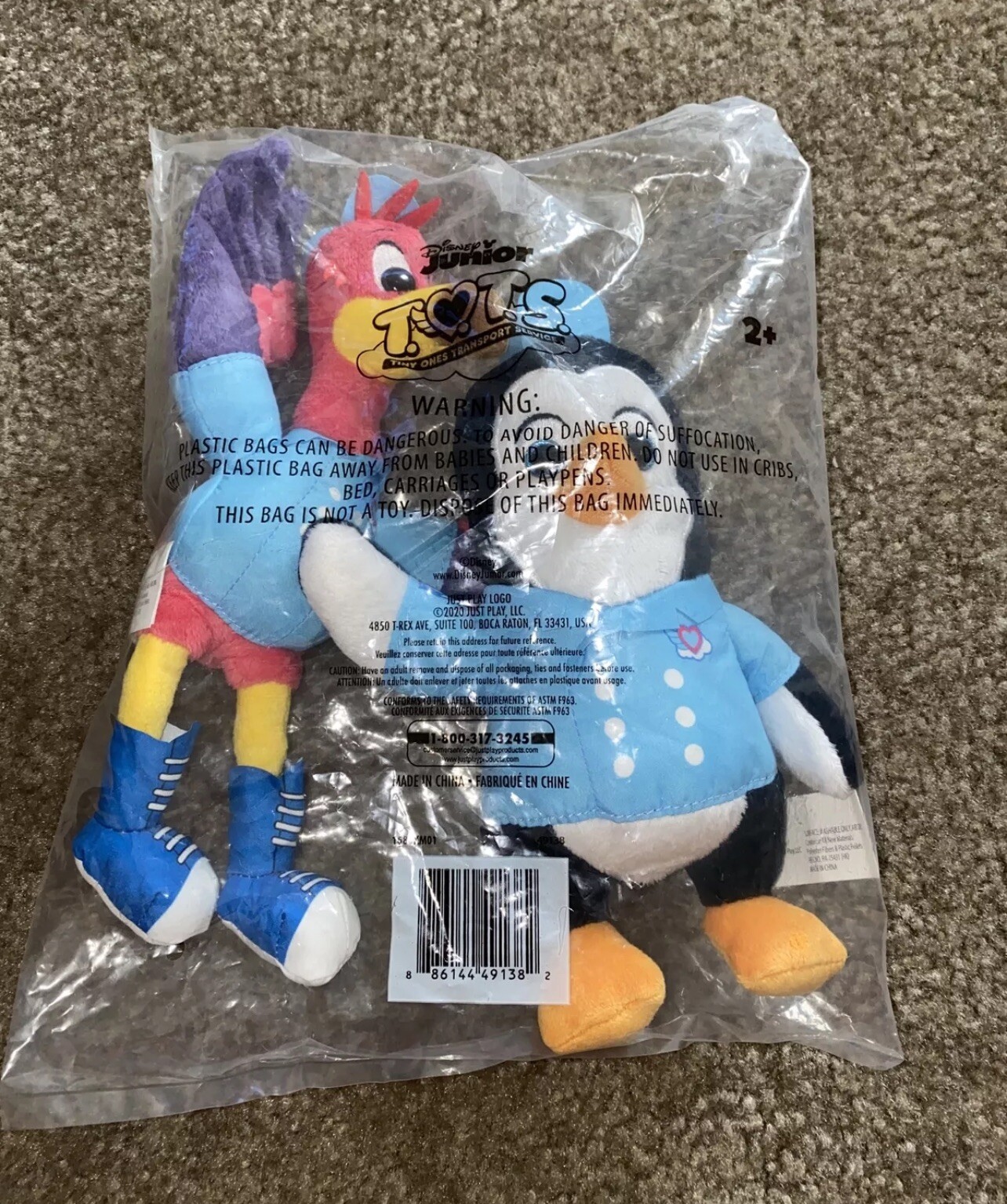 Just Play Disney Jr T.O.T.S. Bean Plush 2-Pack, Pip & Freddy Stuffed Animal Pals