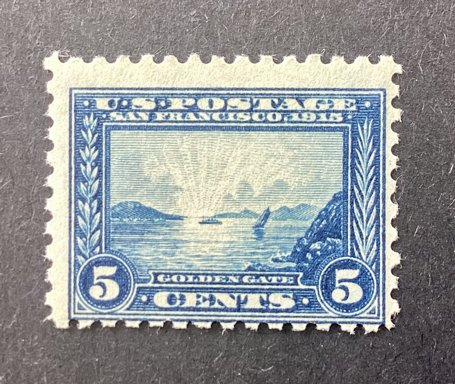 US Scott 403 1915 5¢ Panama-Pacific Perf 10 MH OG Golden Gate US Scott 403 1915 5¢ Panama-Pacific Perf 10 MH OG Golden Gate