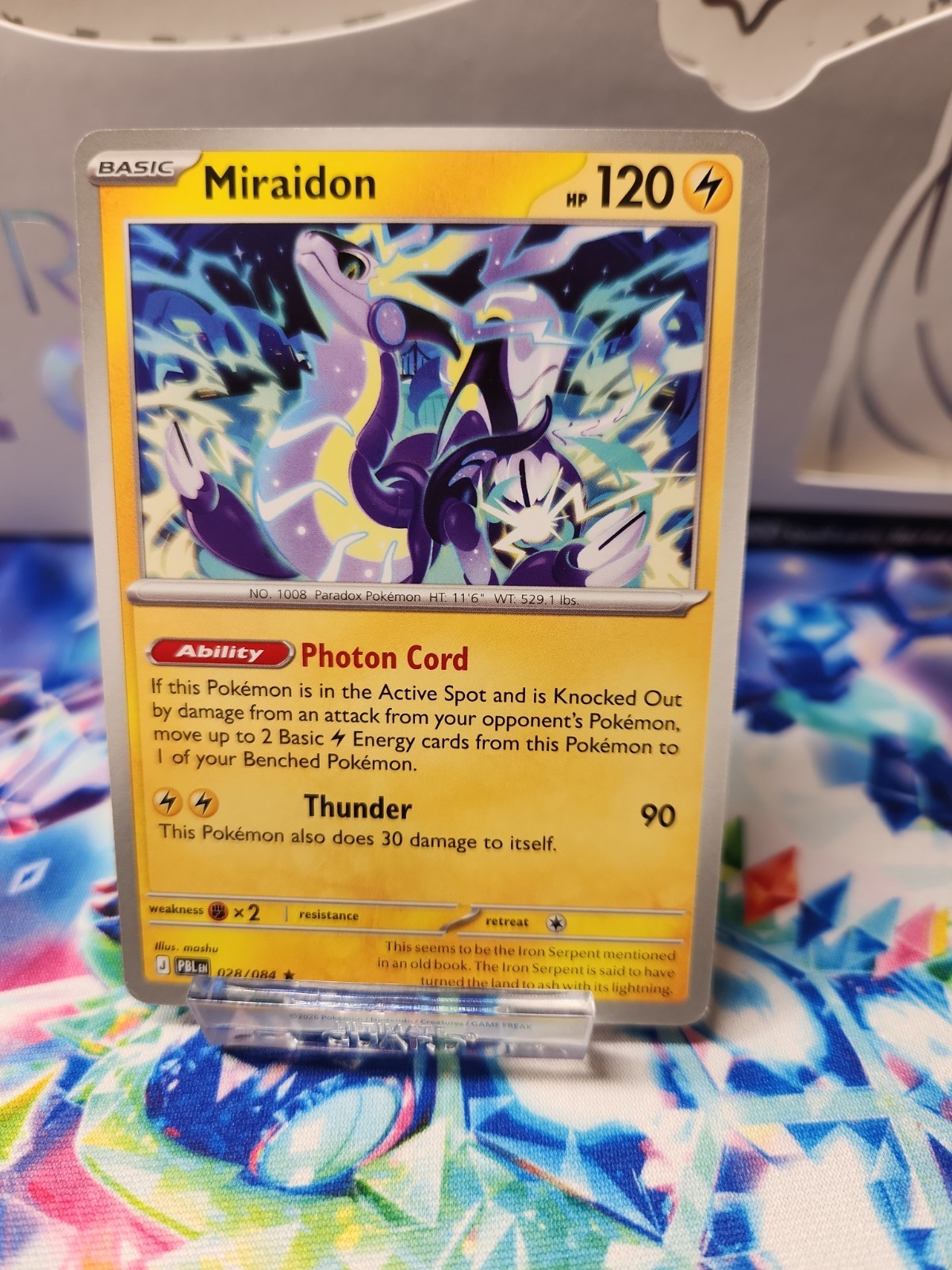 Miraidon 028/084 Non Holo Rare Deck Exclusive PBL Pitch Black Miraidon 028/084 Non Holo Rare Deck Exclusive PBL Pitch Black