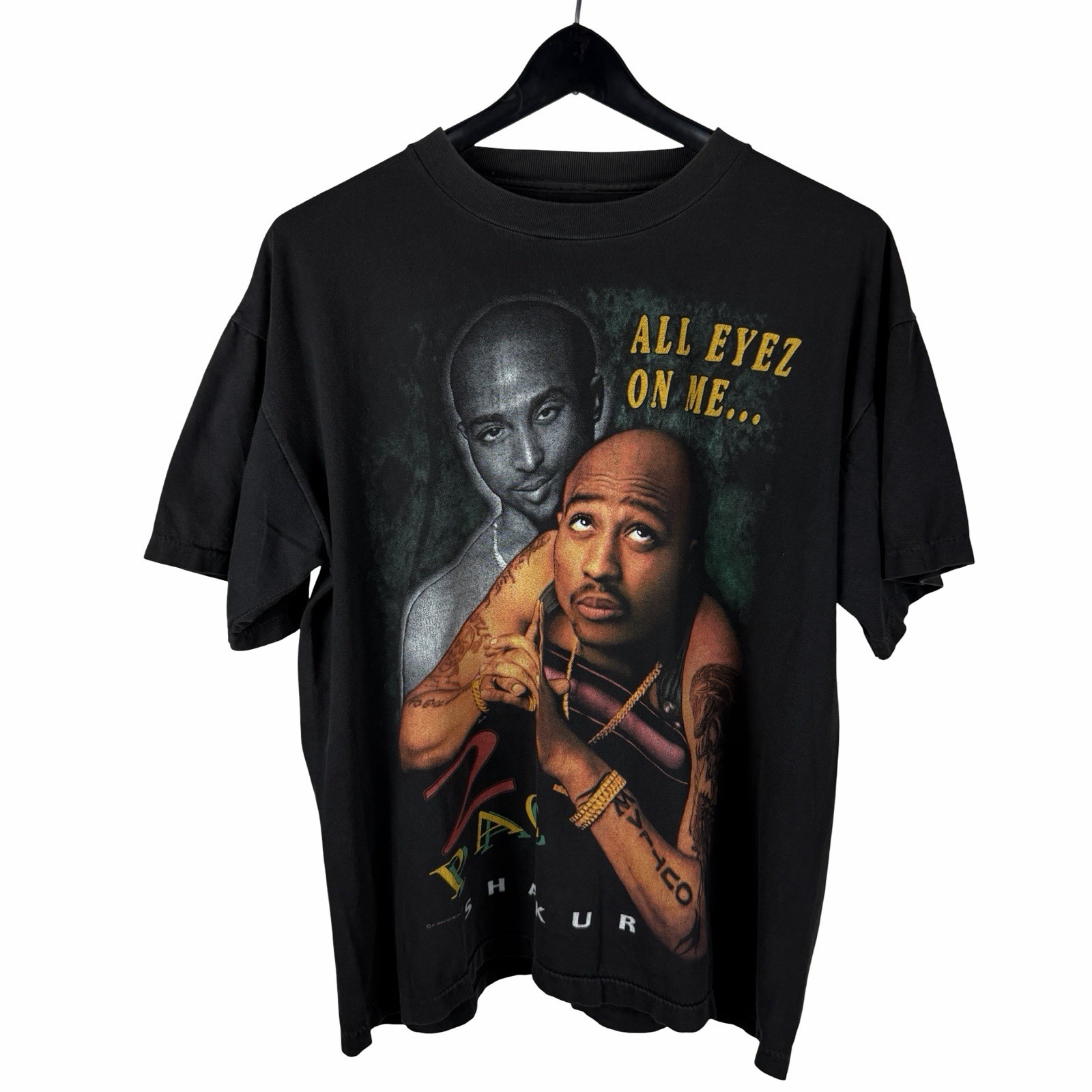 Vintage 2000s 2Pac Shakur All Eyez On Me Rap Hip Hop Graphic Shirt Size L