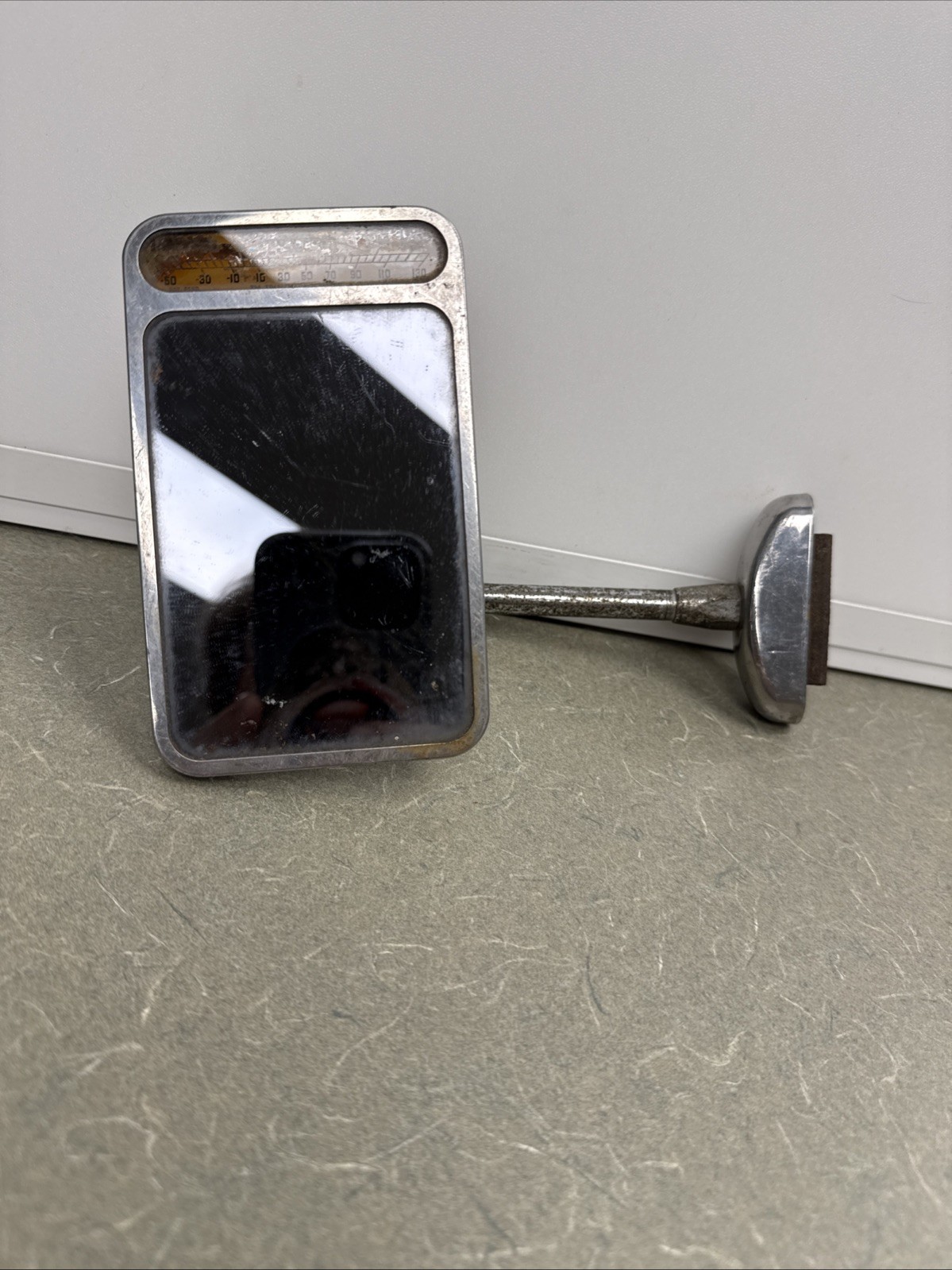 ~ACCESSORY~ 1930’s-40’s TEL-TRU CELSIUS THERMOMETER SIDE VIEW MIRROR~