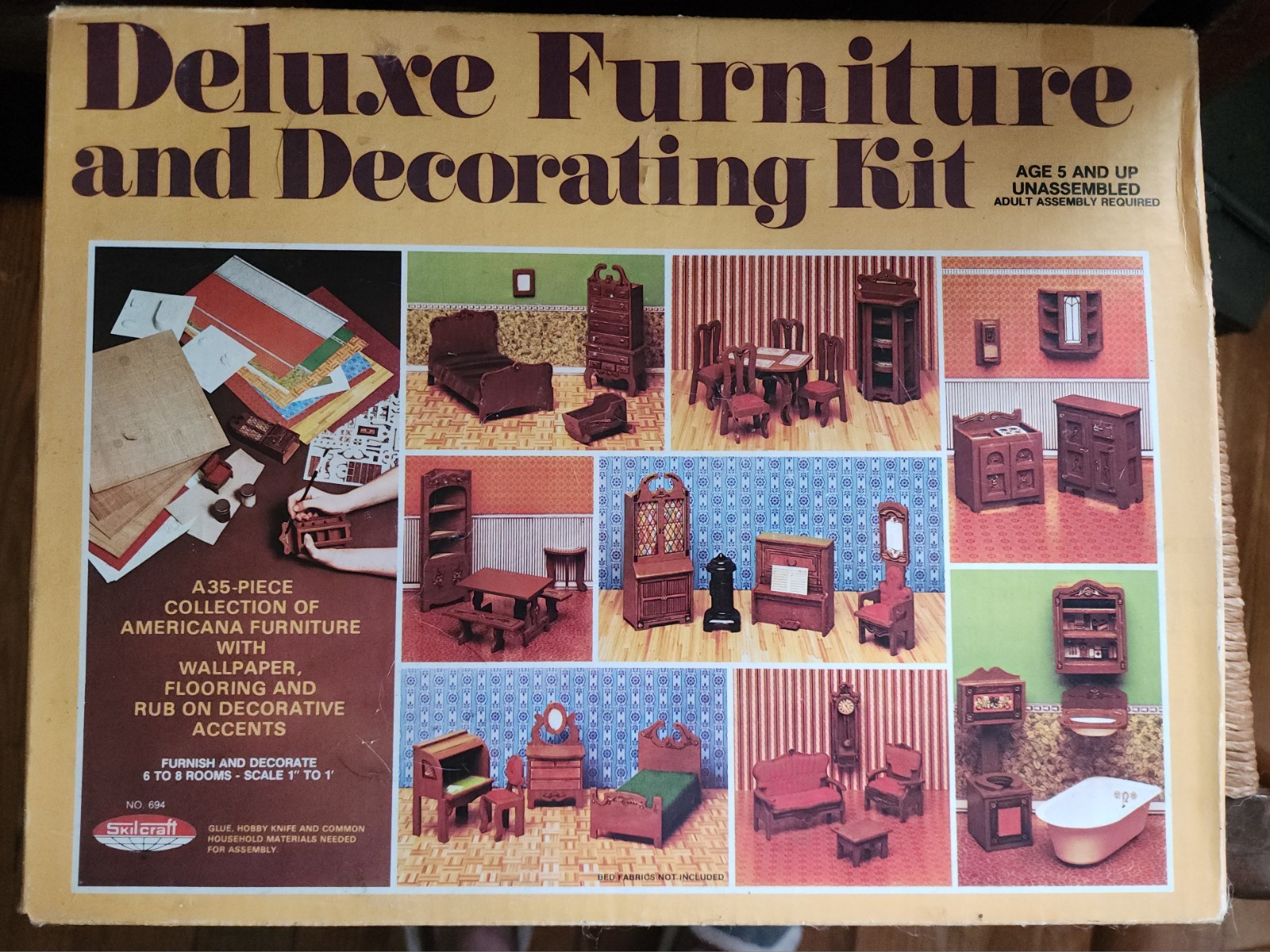 Vintage MCM 70s Skilcraft Deluxe Furniture And Decorating Kit No.694 Dollhouse Vintage MCM 70s Skilcraft Deluxe Furniture And Decorating Kit No.694 Dollhouse