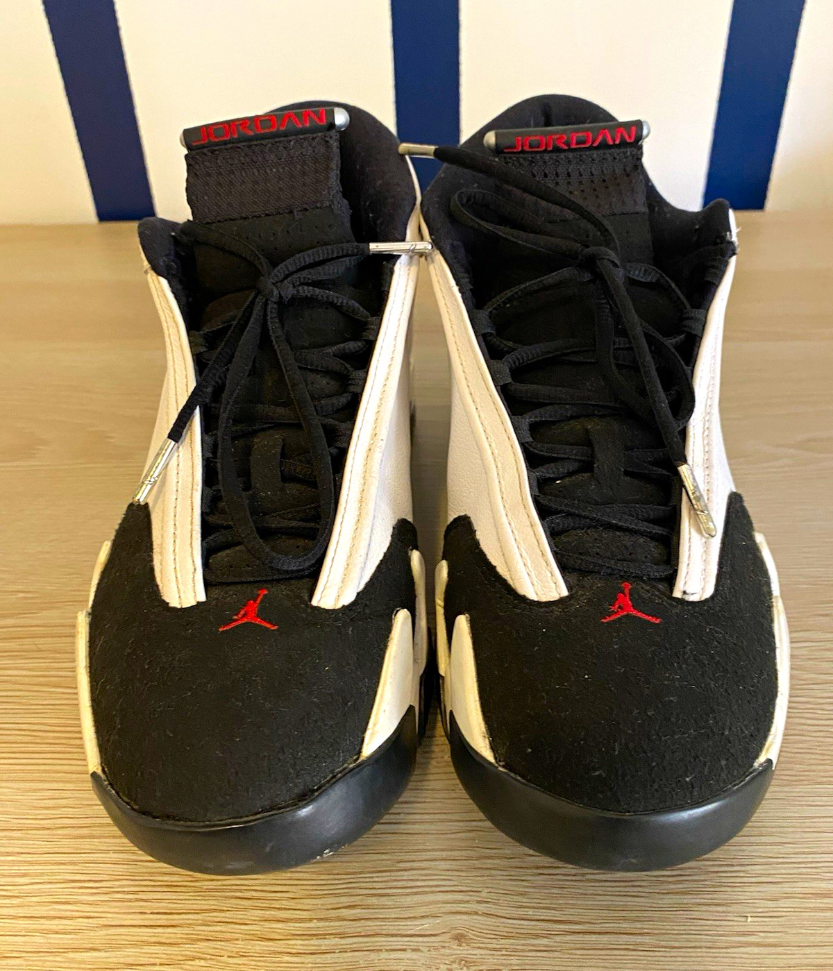 Jordan Air Jordan 14 Retro Black Toe Men’s Mid Top Sneaker 2014 487471-102