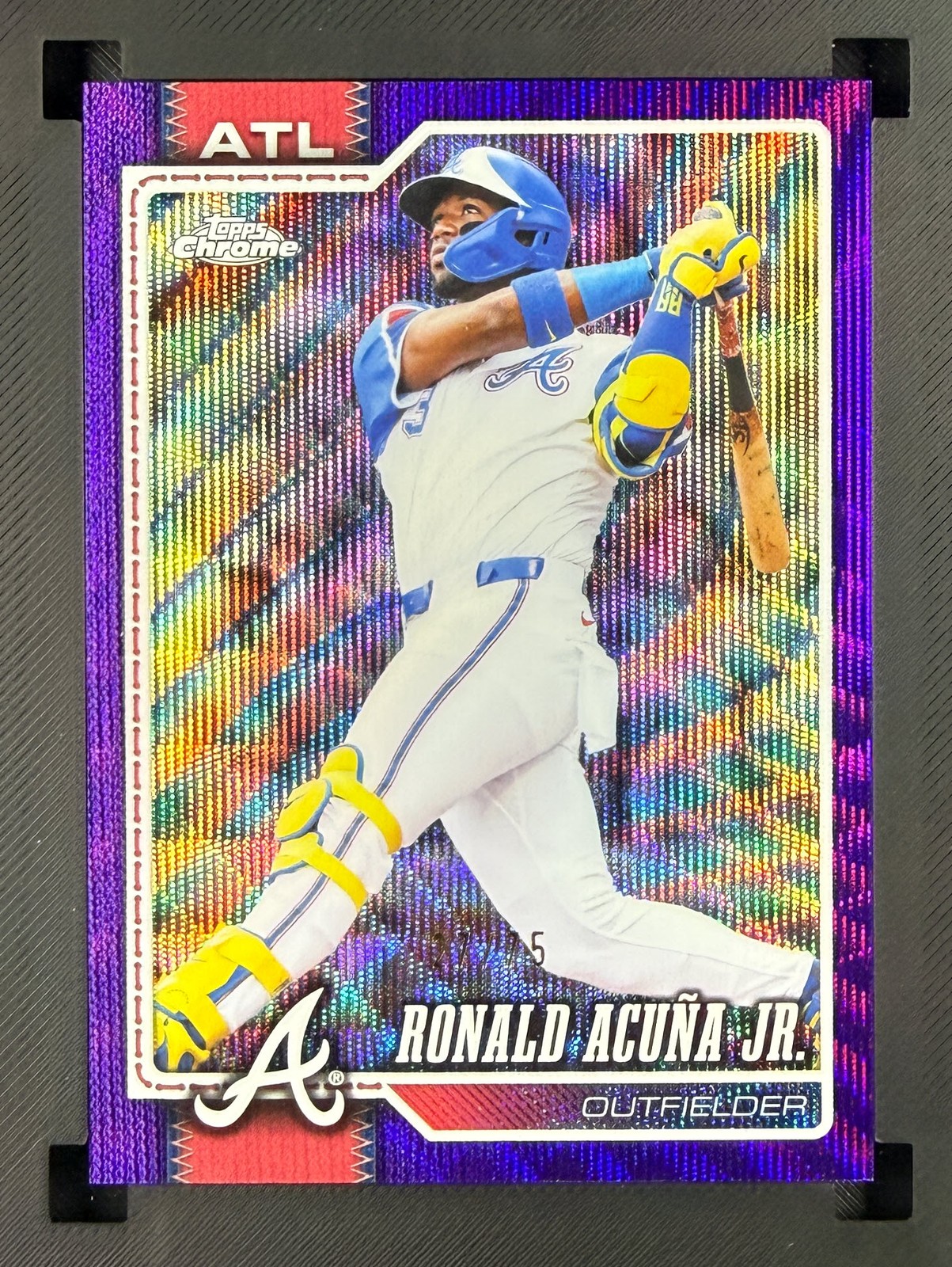 2026 Topps Chrome Ronald Acuna Jr. Purple Wave Refractor /75 #124 Atlanta Braves 2026 Topps Chrome Ronald Acuna Jr. Purple Wave Refractor /75 #124 Atlanta Braves