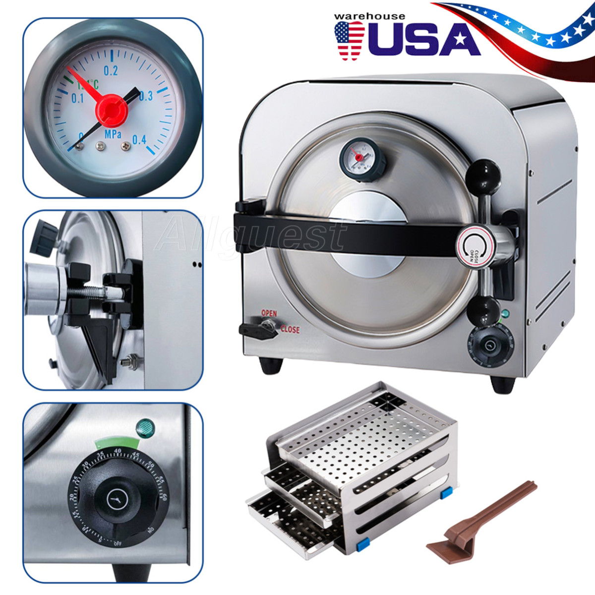 14L Class N Dental Autoclave Steam Sterilizer Medical Vacuum Sterilization