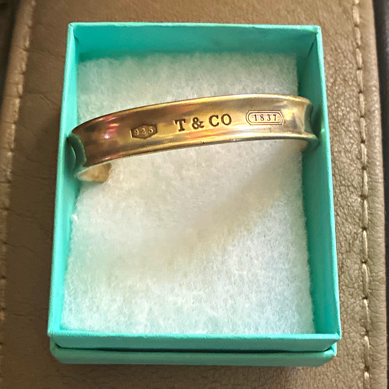 Tiffany & Co. 1837 Signed 925 Sterling Silver Cuff Bracelet - No Stone
