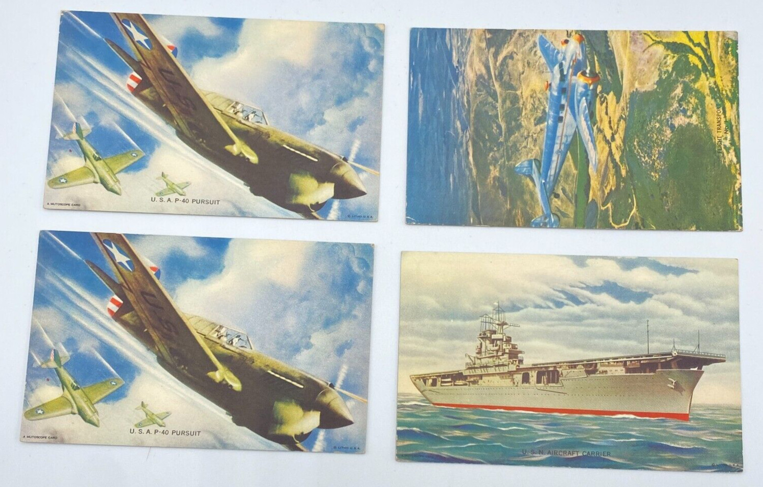 Vtg 1940's Mutoscope U.S. Military Postcards Lot Of 4 Vtg 1940's Mutoscope U.S. Military Postcards Lot Of 4