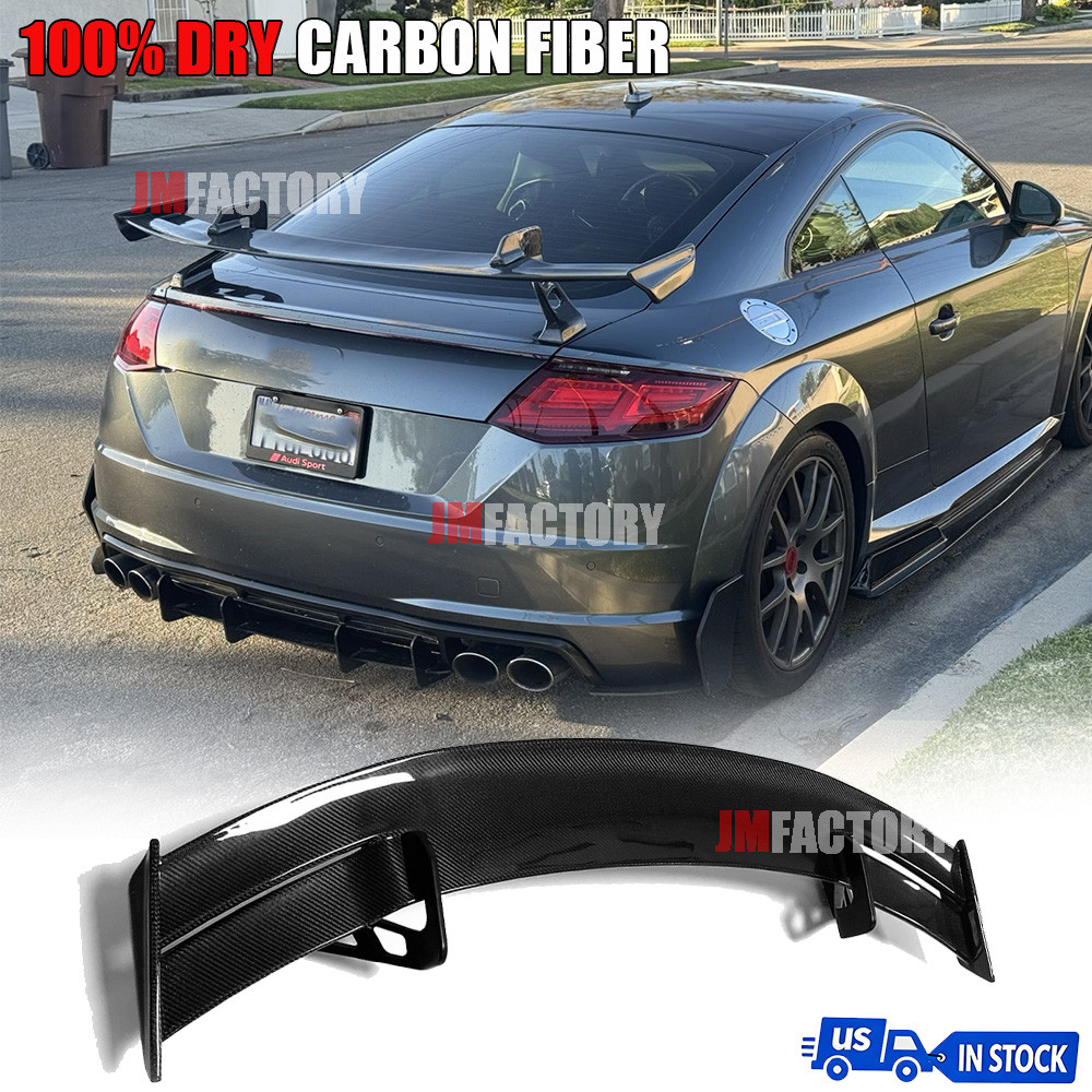 DRY Carbon Fiber Rear Trunk Spoiler Wing Lip Fit Audi TT TTS TTRS R8 Coupe 13-24