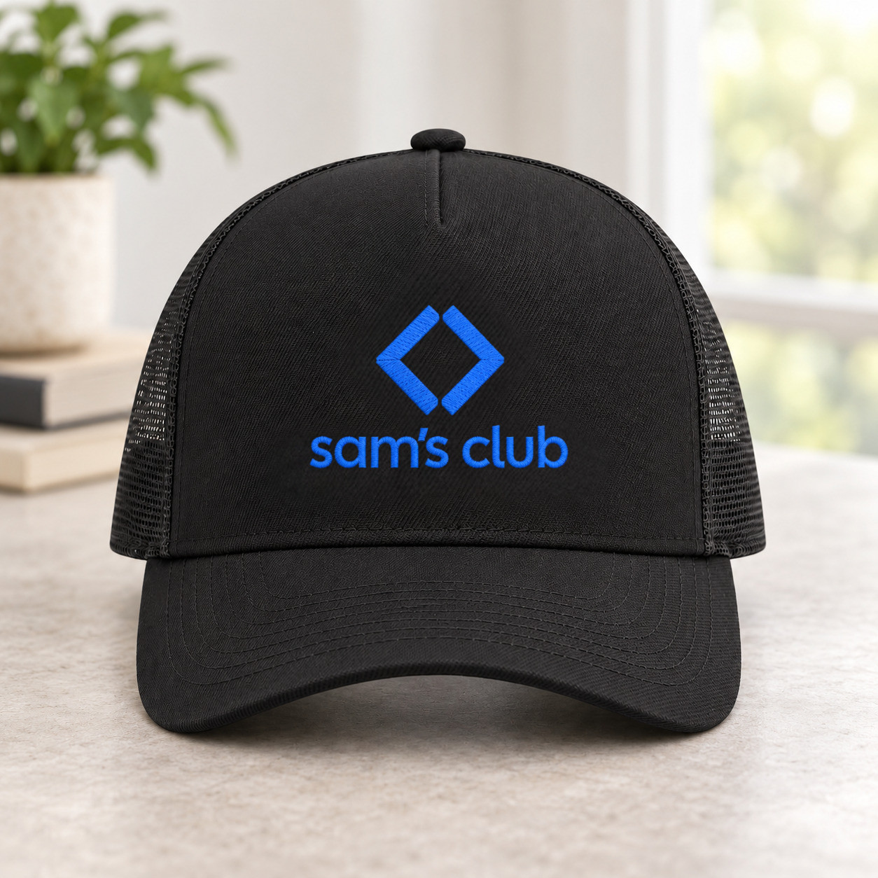 Sam’s Club Black Trucker Mesh Snapback Adjustable Embroidered Logo Hat