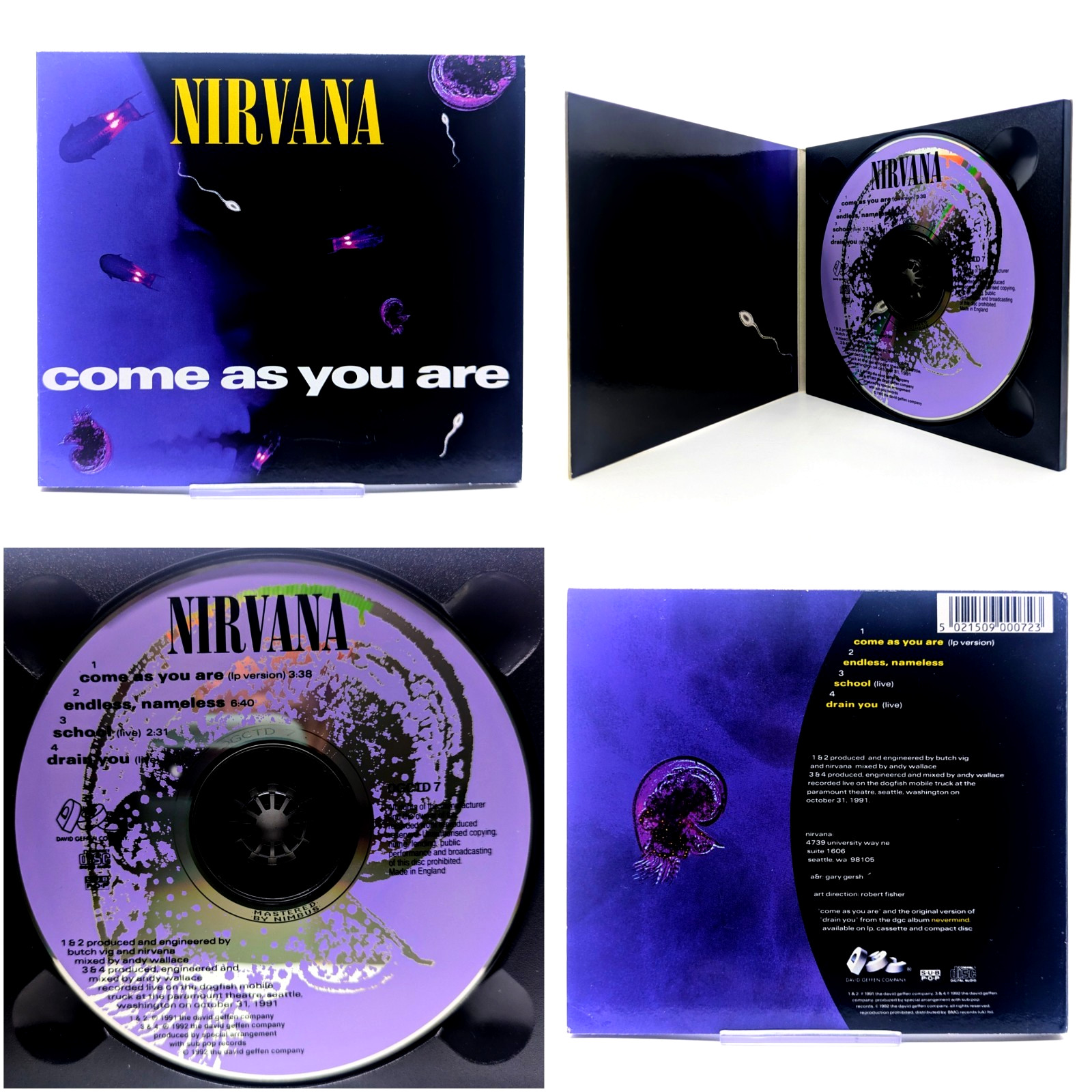 Nirvana Come As You Are 1991 CD England Nimbus First Pressing Rare Gatefold M/EX