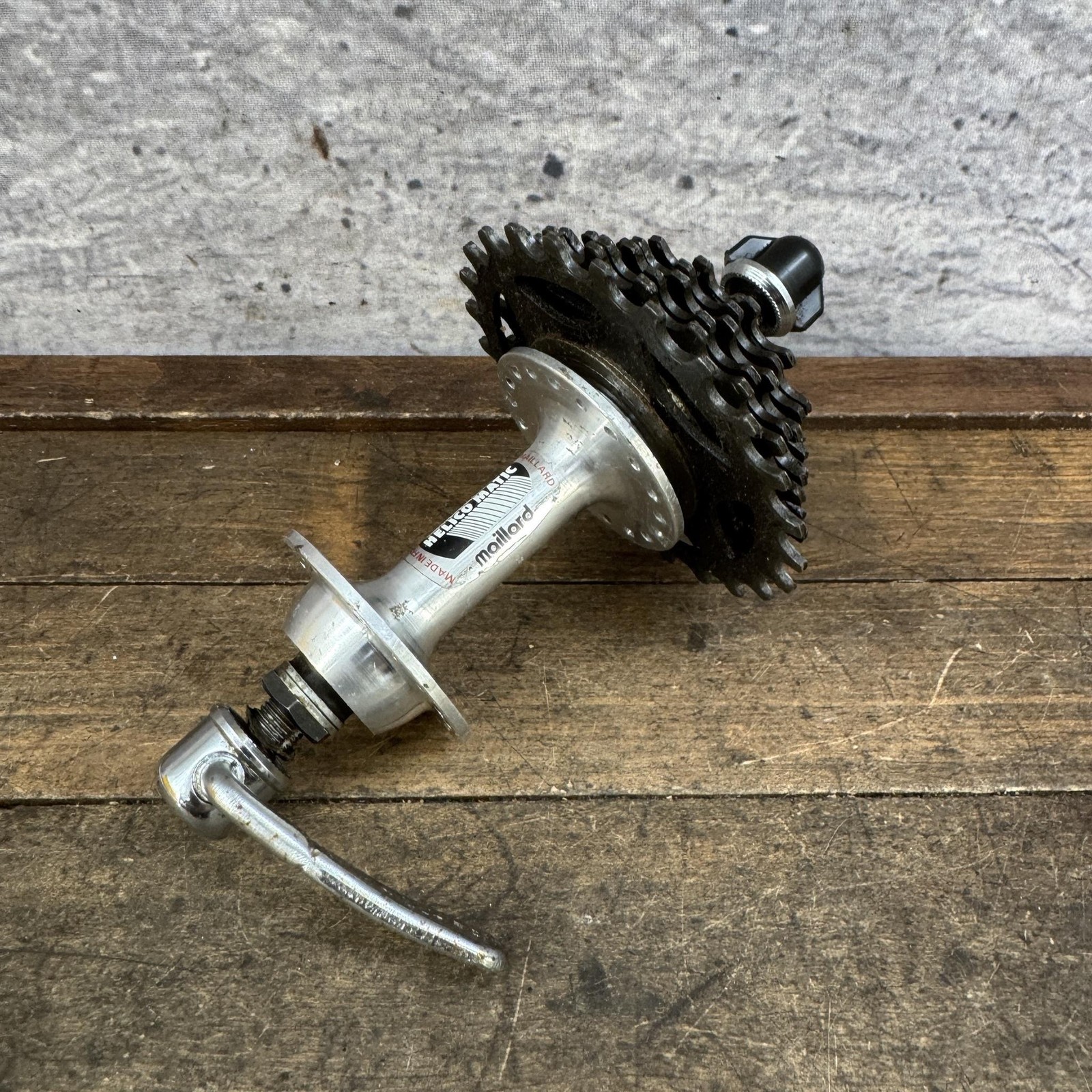 Vintage Maillard HelicoMatic Rear Hub 36H QR 6s Cog Lock Ring France